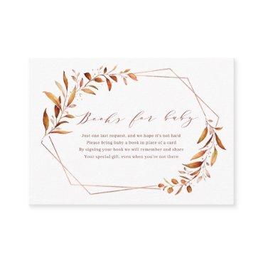 Modern Fall Greenery Geometric Books Request Enclosure Card
