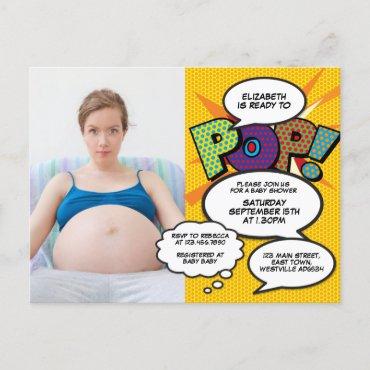 Modern Fun Photo Baby Shower Gender Neutral Invitation Postcard