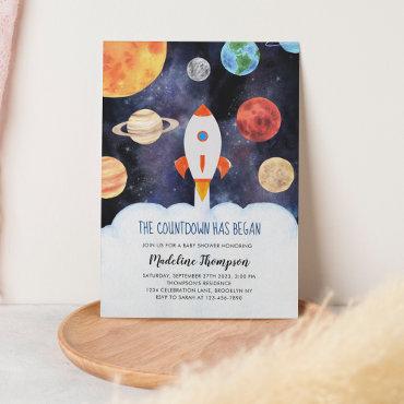Modern Galaxy Planets Space Rocket