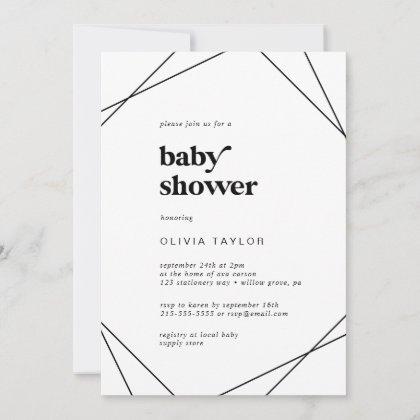 Modern Geometric Baby Shower Invitation