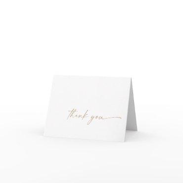 Modern Gold Script Thank You Card