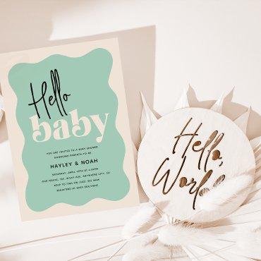 Modern Hello Baby Mint Green & Cream