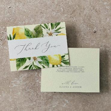 Modern Lemon Garden | Yellow Thank You Card