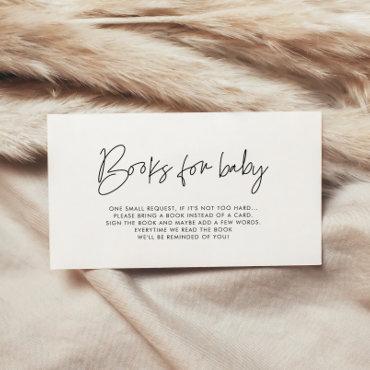 Modern minimalist baby shower book request card