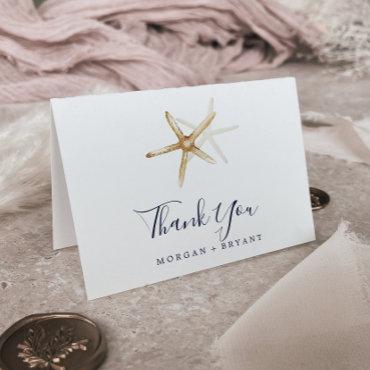 Modern Nautical | Starfish Folded Wedding Thank You Card