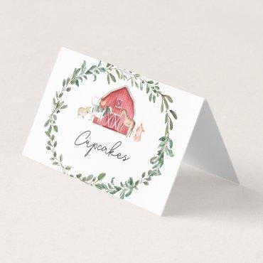 Modern on the Farm food tent cards, place settings Business Card