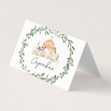 Modern on the Farm food tent cards, place settings Business Card