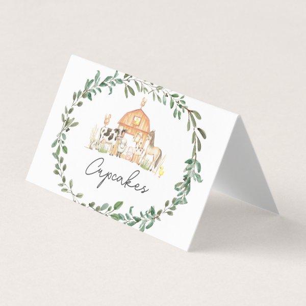Modern on the Farm food tent cards, place settings Business Card