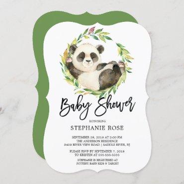 Modern Panda Bear Baby Shower Invitation