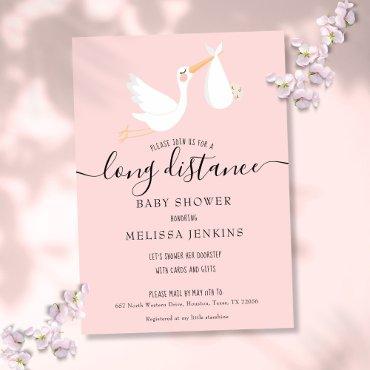Modern Pink Baby Girl Long Distance Shower By Mail