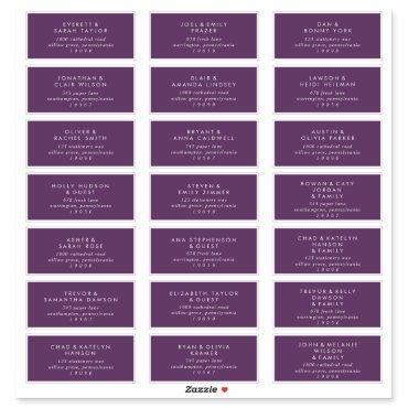 Modern Purple Wedding Guest Address Labels