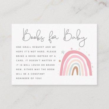 Modern Rainbow Baby Shower Book Request Enclosure Card