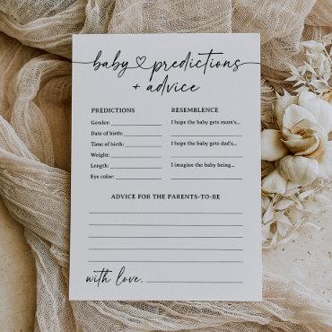 Modern Script Baby Shower Predictions and Advice