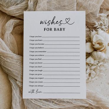 Modern Script Baby Shower Wishes For Baby Card