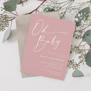 Modern Script Dusty Pink Oh