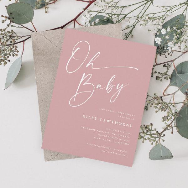 Modern Script Dusty Pink Oh