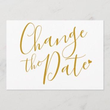 Modern Script Gold Change the Date New Plan