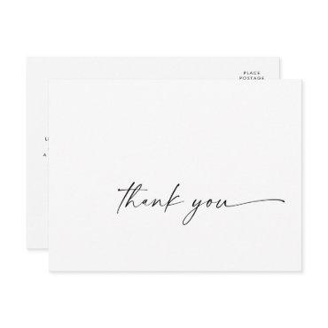Modern Script Thank You Postcard