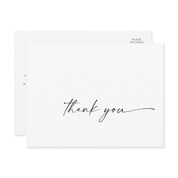 Modern Script Thank You Postcard