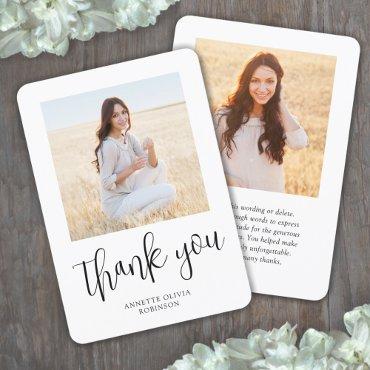 Modern Trendy Script 2 Photo Simple Thank You