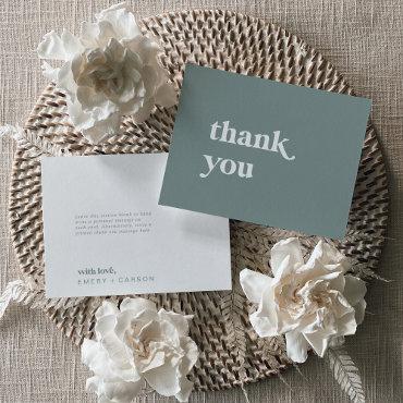 Modern Typography | Sage Green Thank You Card