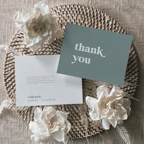 Modern Typography | Sage Green Thank You Card