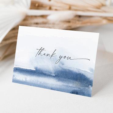 Modern Watercolor | Blue Thank You Card