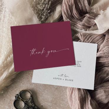 Modern Watercolor Coordinate | Red Thank You Card