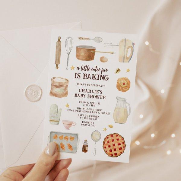 Modern Watercolor Cutie Pie is Baking