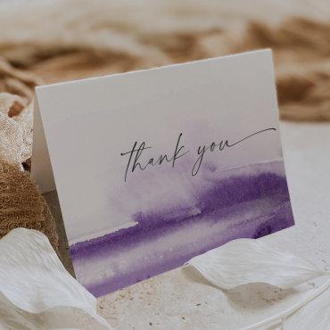 Modern Watercolor | Purple Thank You Card