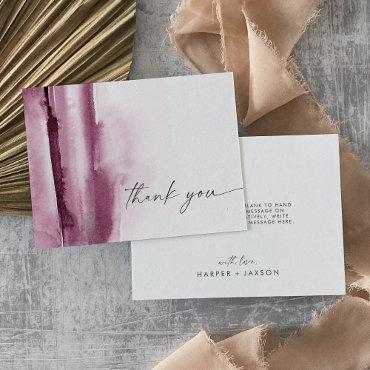 Modern Watercolor | Red Thank You Card