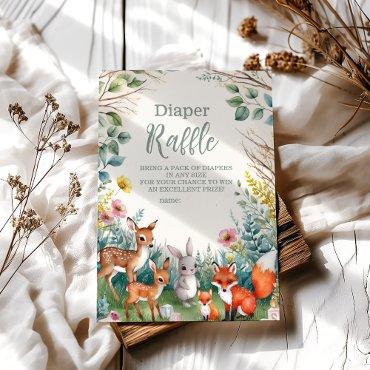 Modern Woodland Animals Forest  Diapper Raffle Enclosure Card