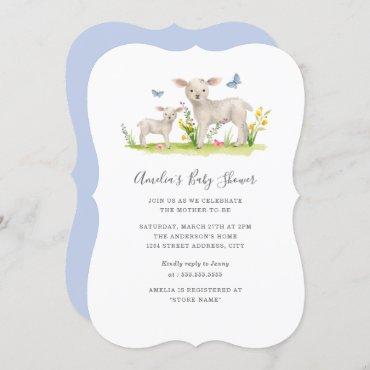 Mom Baby Sheep Baby Shower Invitation