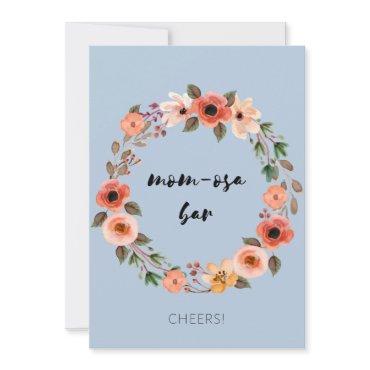 Mom-osa Bar Baby Shower Sign Floral