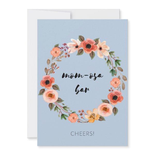 Mom-osa Bar Baby Shower Sign Floral