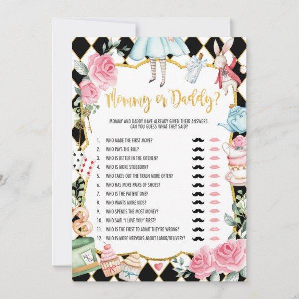 Mommy or Daddy | Alice in Wonder Baby Shower Game
