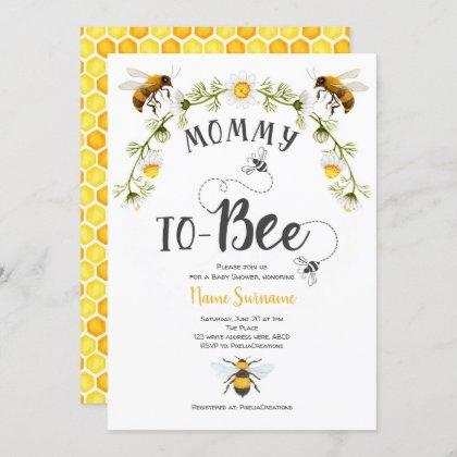 Mommy to-be, Bee Baby Shower Invitation
