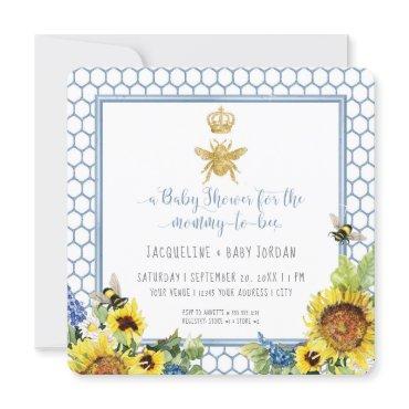 Mommy to Bee Bumblebee Sunflower Gold QR Code Baby