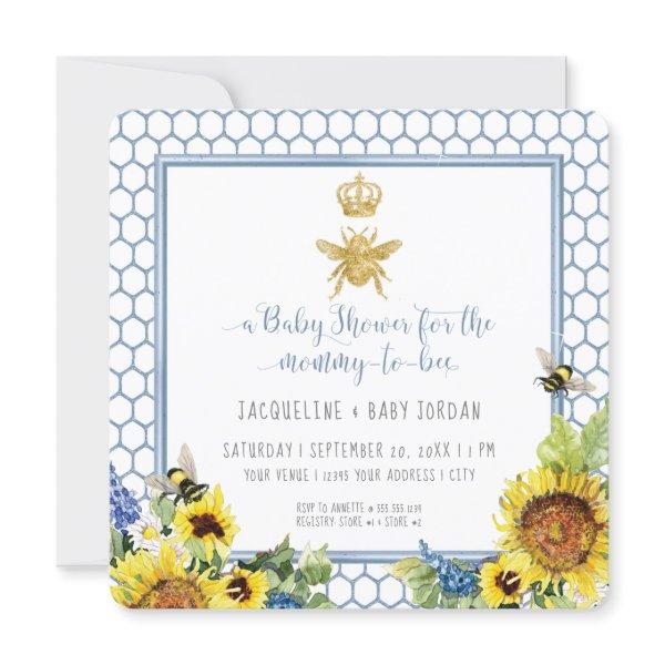 Mommy to Bee Bumblebee Sunflower Gold QR Code Baby