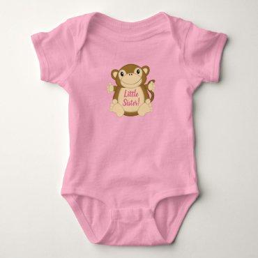 Monkey Baby Shower Pink Baby Bodysuit