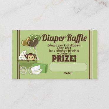 Monkey Jungle Diaper Raffle Tickets 100pk Enclosure Card