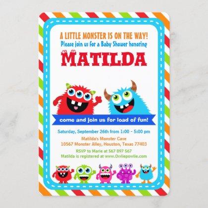Monster Bash Baby Shower Party Invitation