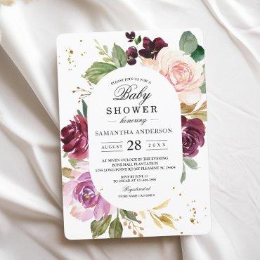 Moody & Rustic Burgundy Watercolor Flowers Frame