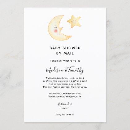 Moon and Star Baby Shower by Mail invitation