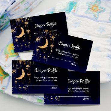 Moon And Stars Baby Shower Diaper Raffle Cards