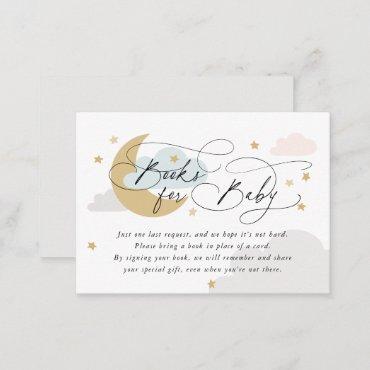 Moon and Stars Colorful Book Request Baby Shower Enclosure Card