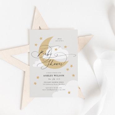 Moon and Stars Neutrals Elegant Script