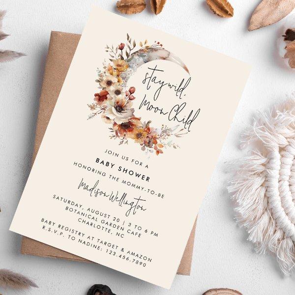 Moon Child Neutral Boho Florals