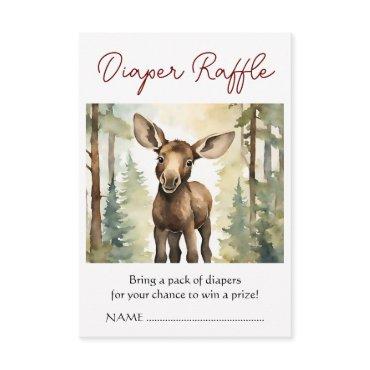 Moose Baby Shower Diaper Raffle Enclosure Card