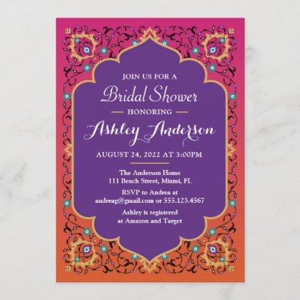 Moroccan Arabian Bridal Shower Invitation